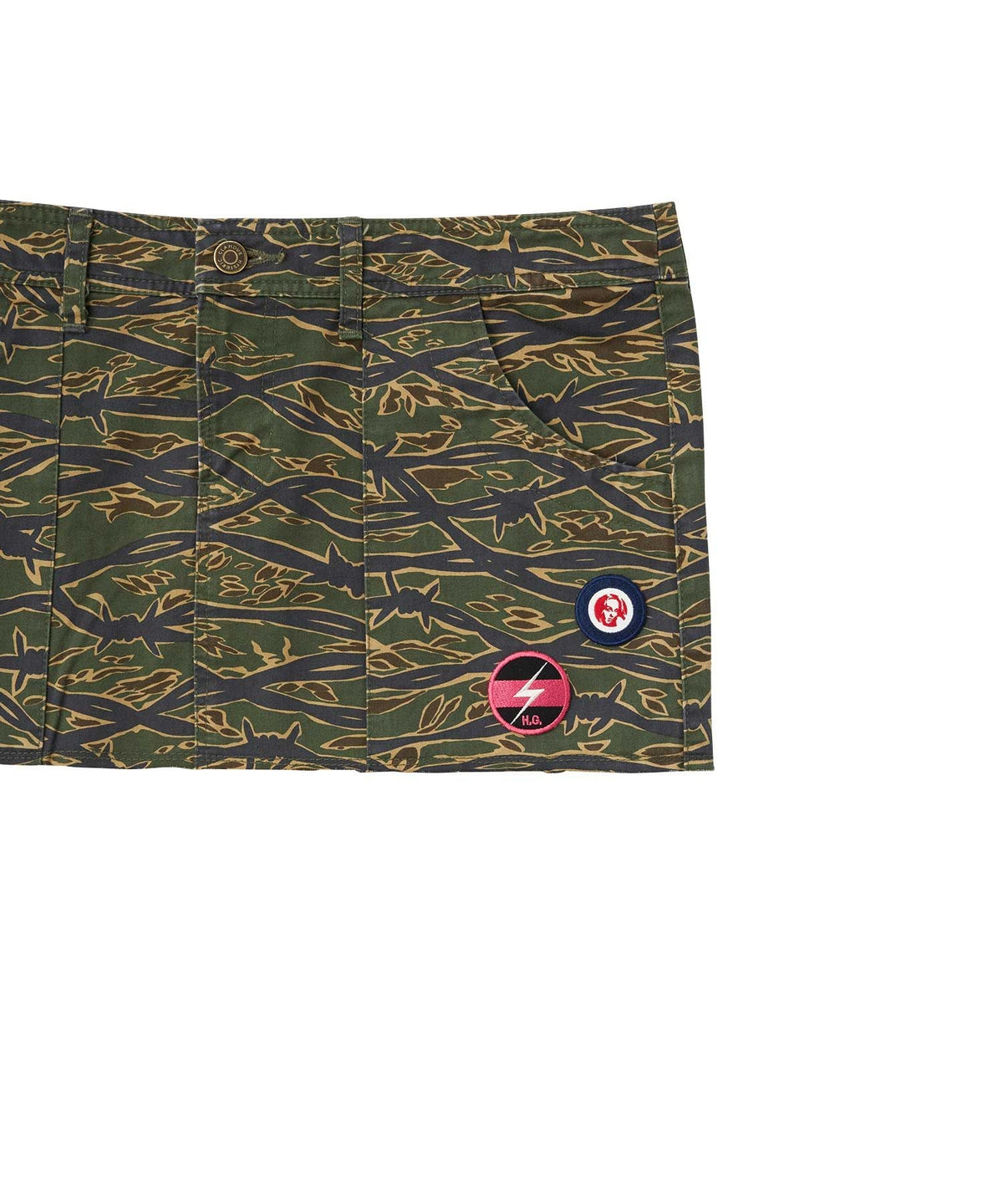 Noise Patch Military Low Rise Mini Skirt