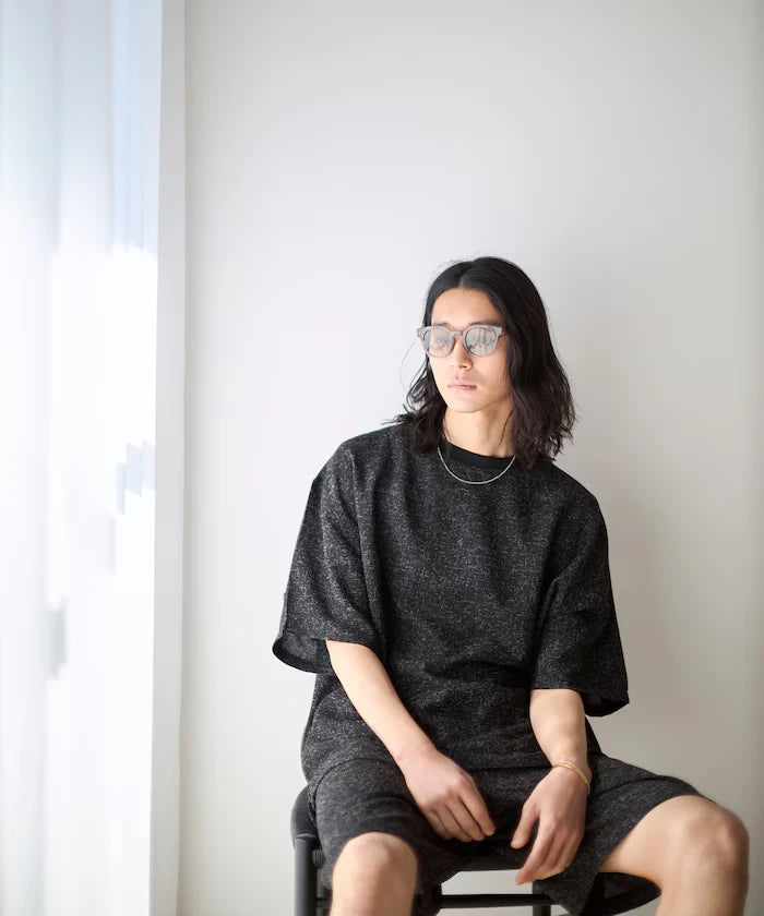 Dry Touch Summer Tweed Short Sleeve Crew Neck