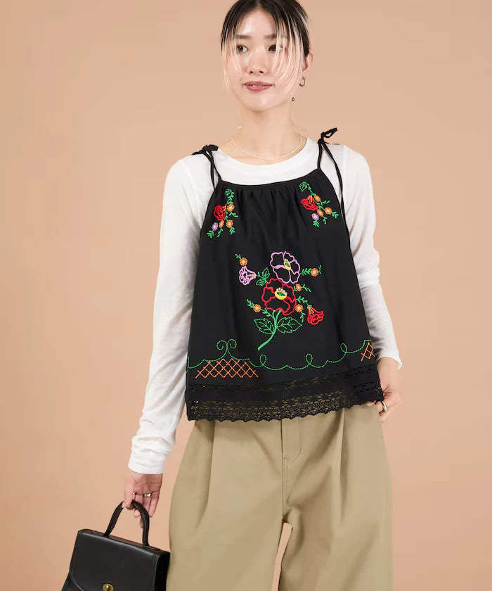 India Shoulder Ribbon Embroidered Remake Style Camisole