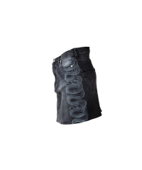 Snake Loop Tight Denim Skirt