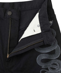 Snake Loop Denim Flare Pants