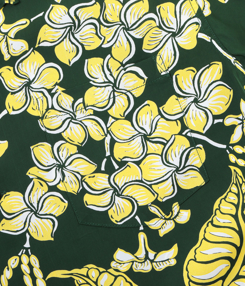 Rayon Hawaiian Shirt "Plumeria Blossoms"