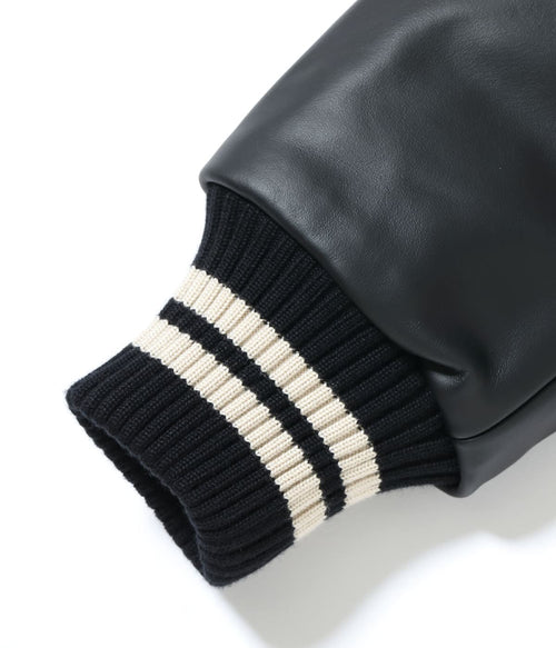 30oz. WOOL MELTON AWARD JACKET “POLAR BEAR” (BLACK)