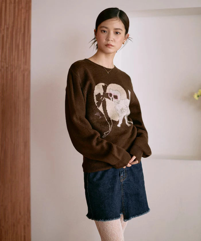 Sweat-like Animal Jacquard Knit