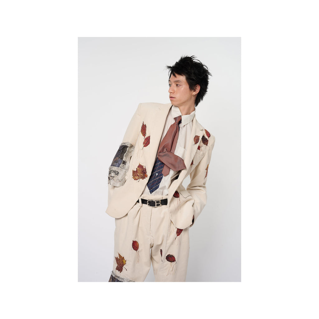 SHAPE MEMORY MICRO PATTERN TIE：ORANGE
