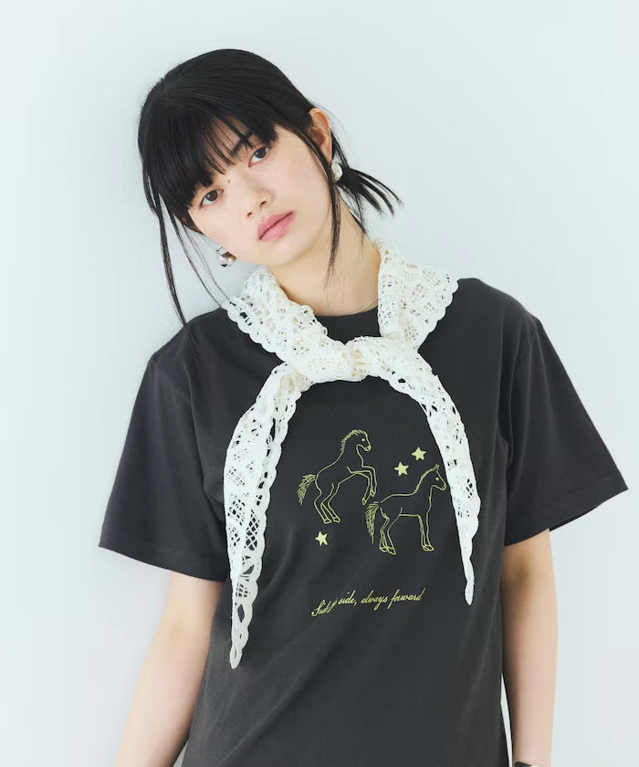 Comfortable Horse Print Crew Neck T-Shirt