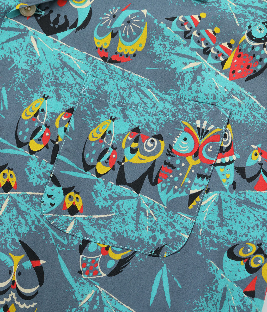 TYPEWRITER COTTON OPEN SHIRT “OWL”