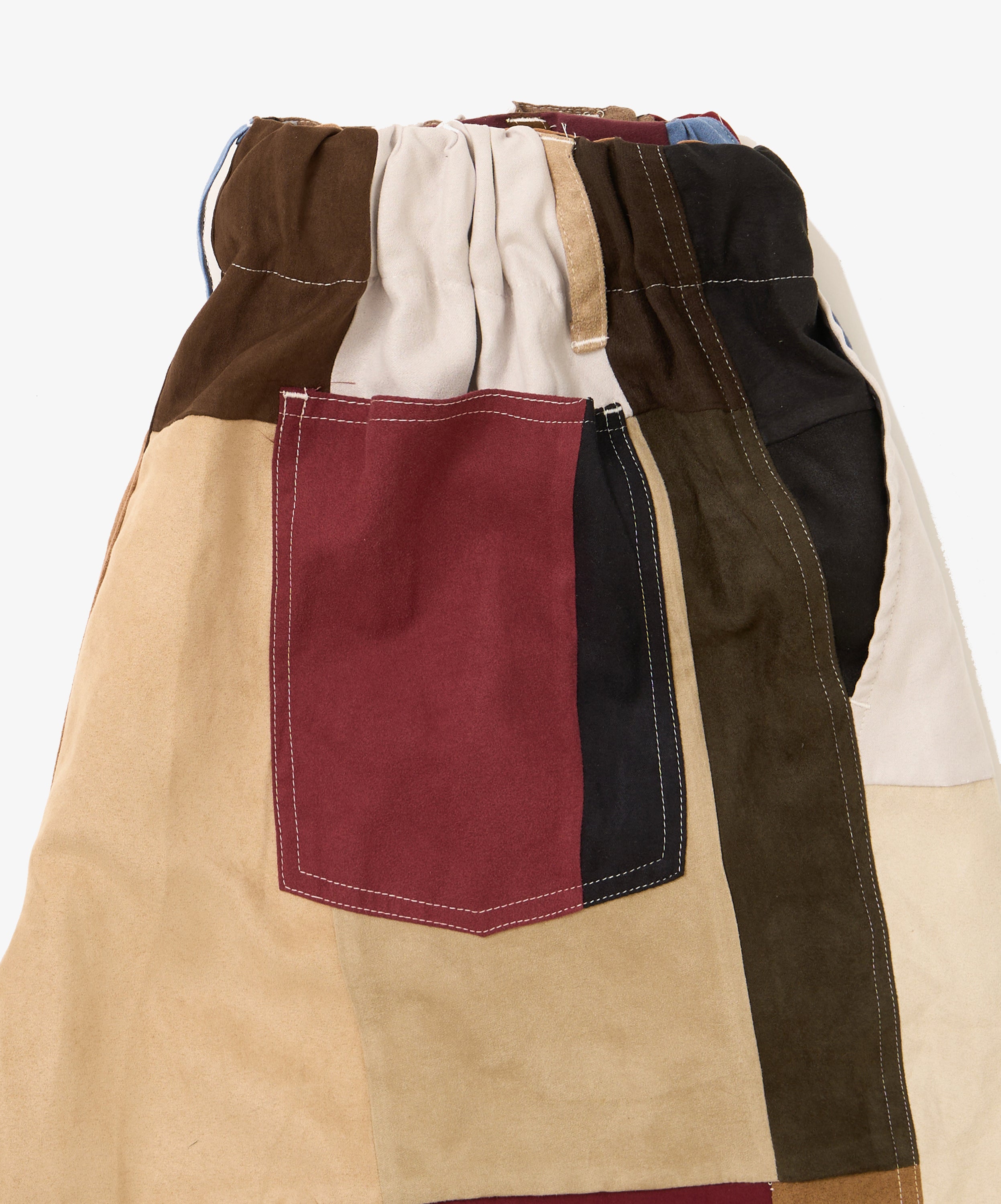 circular shorts faux suede four