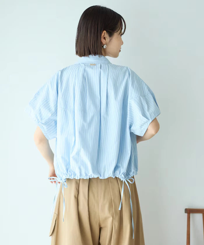 Switch Short Sleeve Hem Code Blouse