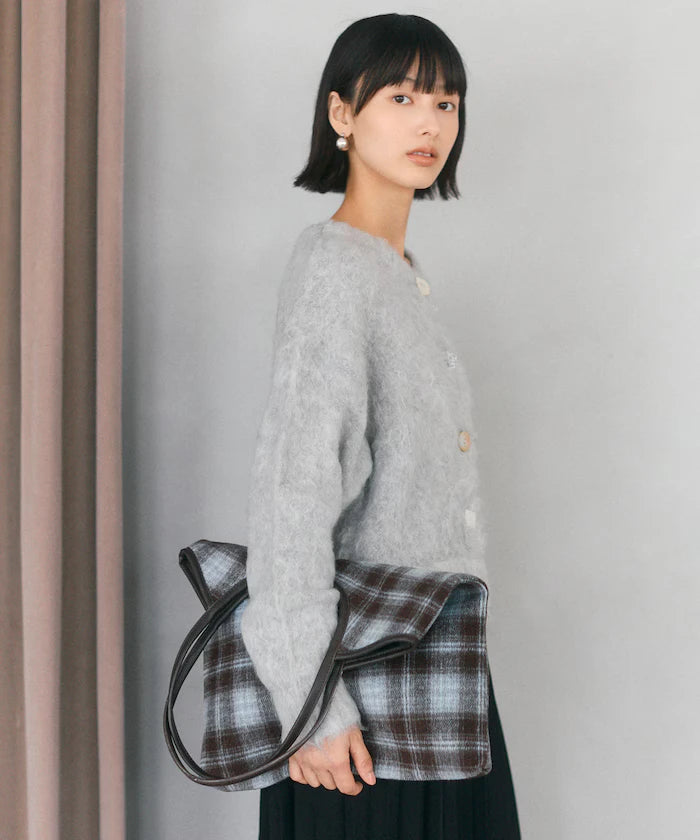 Variation Button Shaggy Knit Cardigan