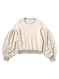Waffle Jersey Small Flower pt 2TONE Buffon Sleeves...