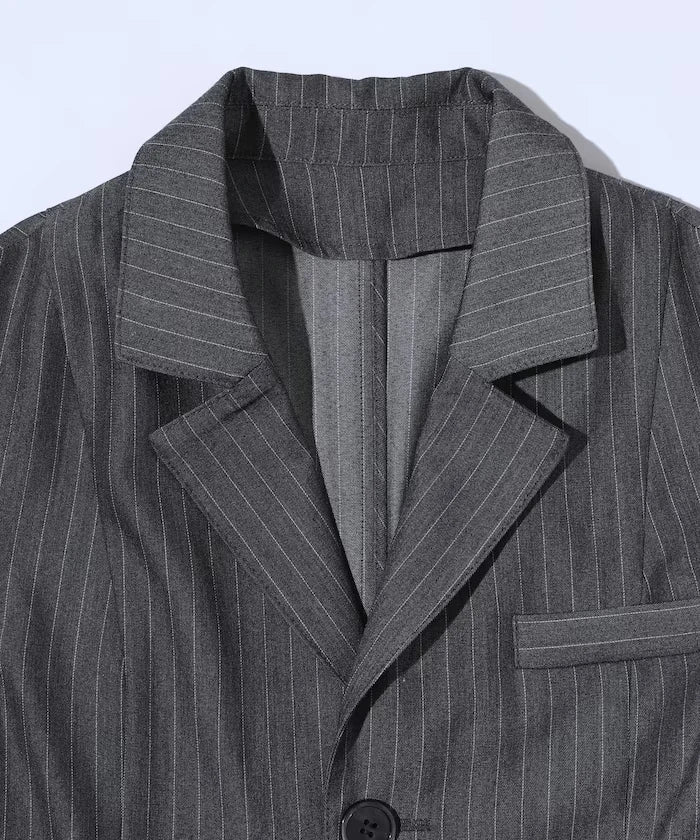 Pinstripe Flare Hem Short Vest