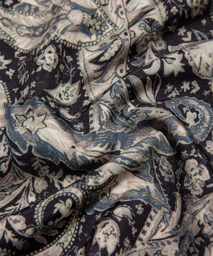 Open Collar Pattern Short Sleeve Shirt