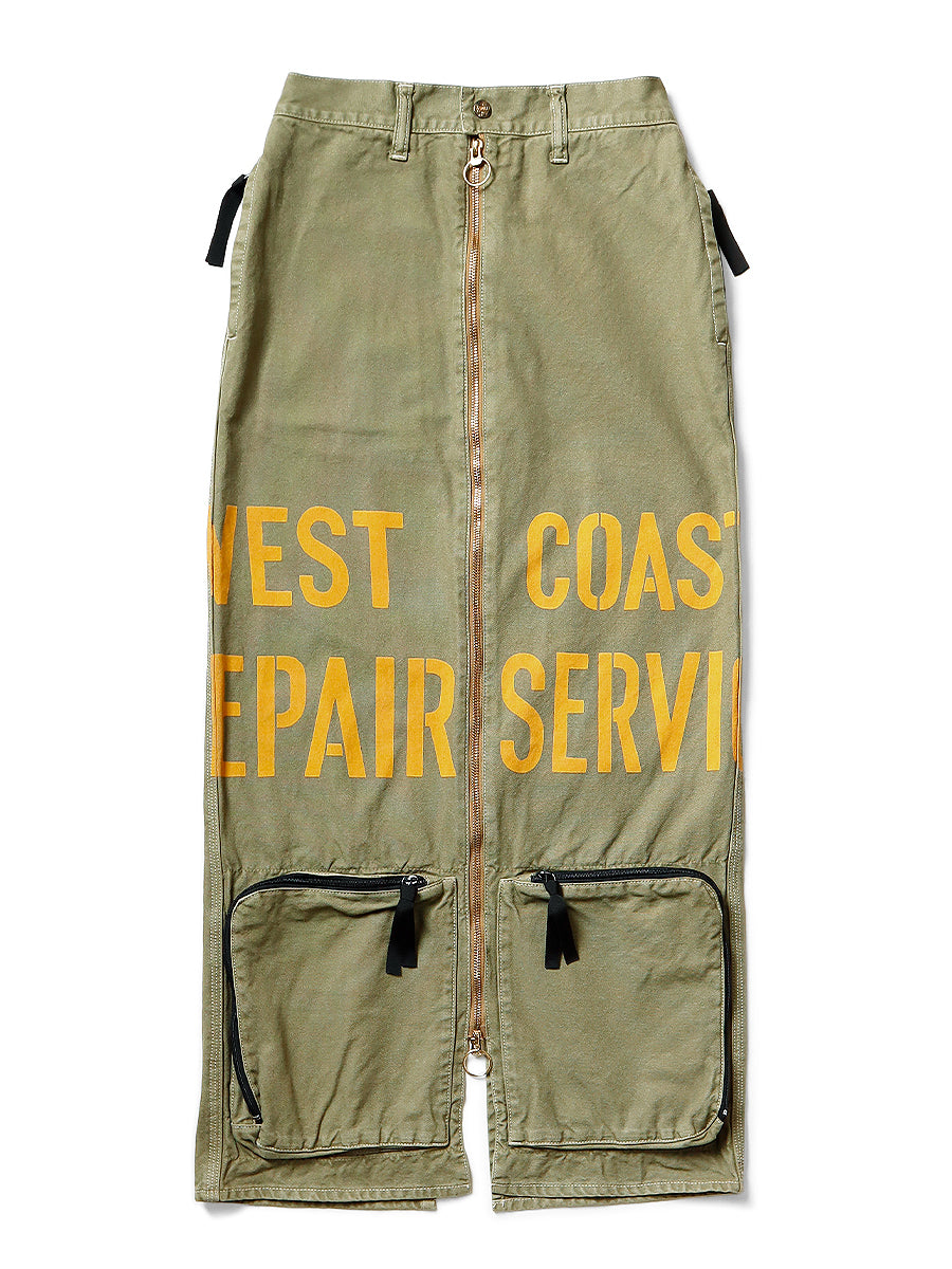 Thin Canvas Waist Repair Long Skirt