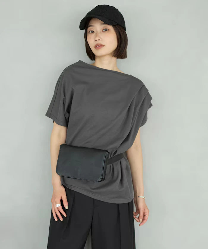 Organic Cotton Asymmetrical Draped Top