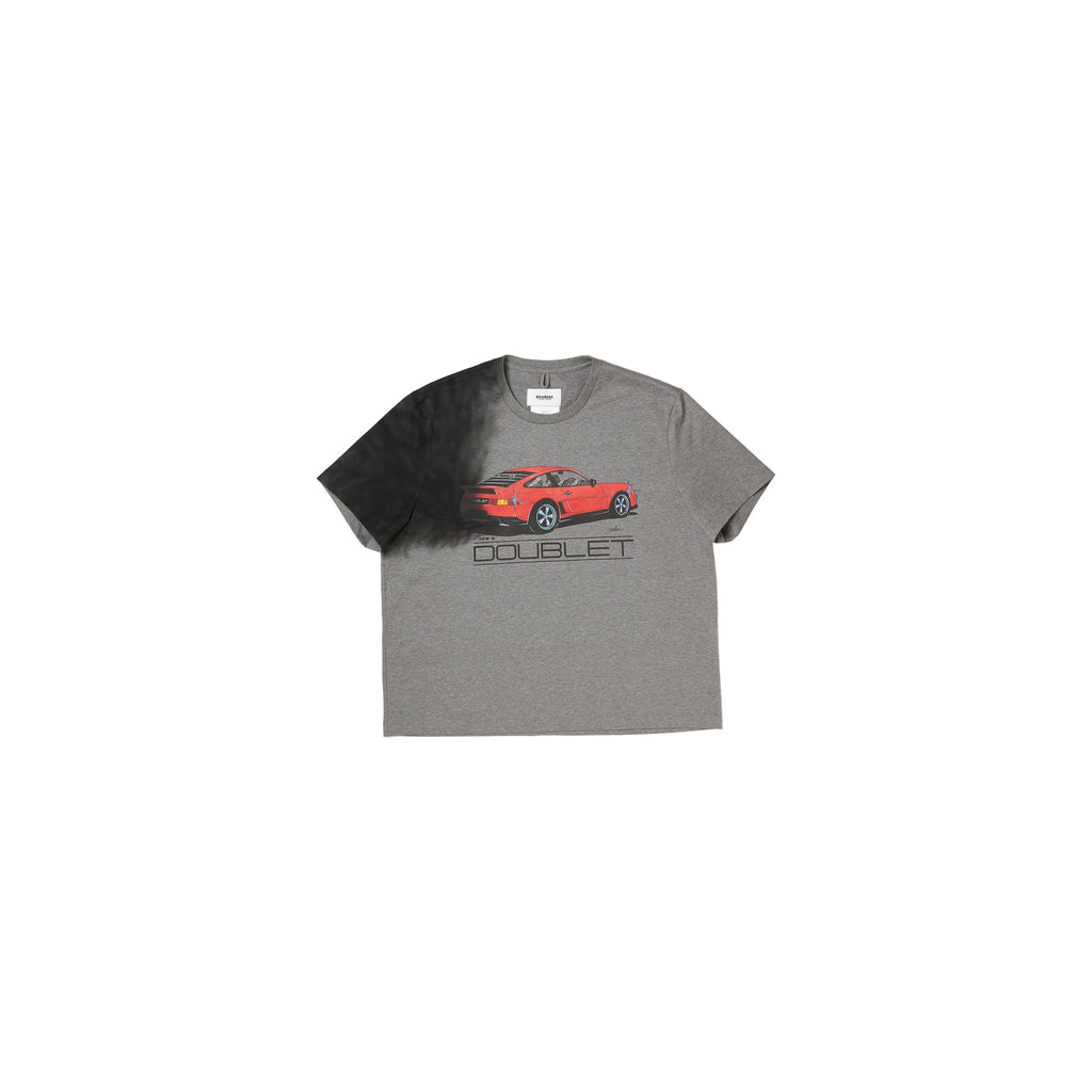 EXHAUST STAINED T-SHIRT : GREY