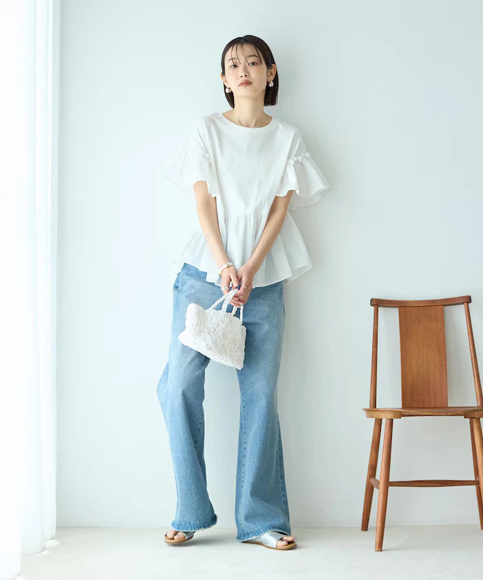 Organic Cotton Frill Sleeve T-shirt
