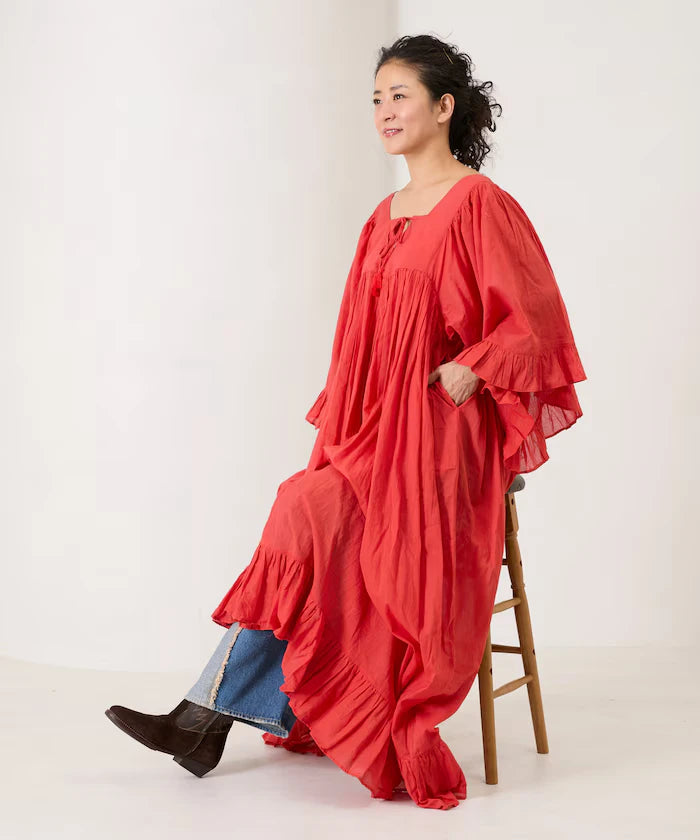 India Square Neck Frilled Dress