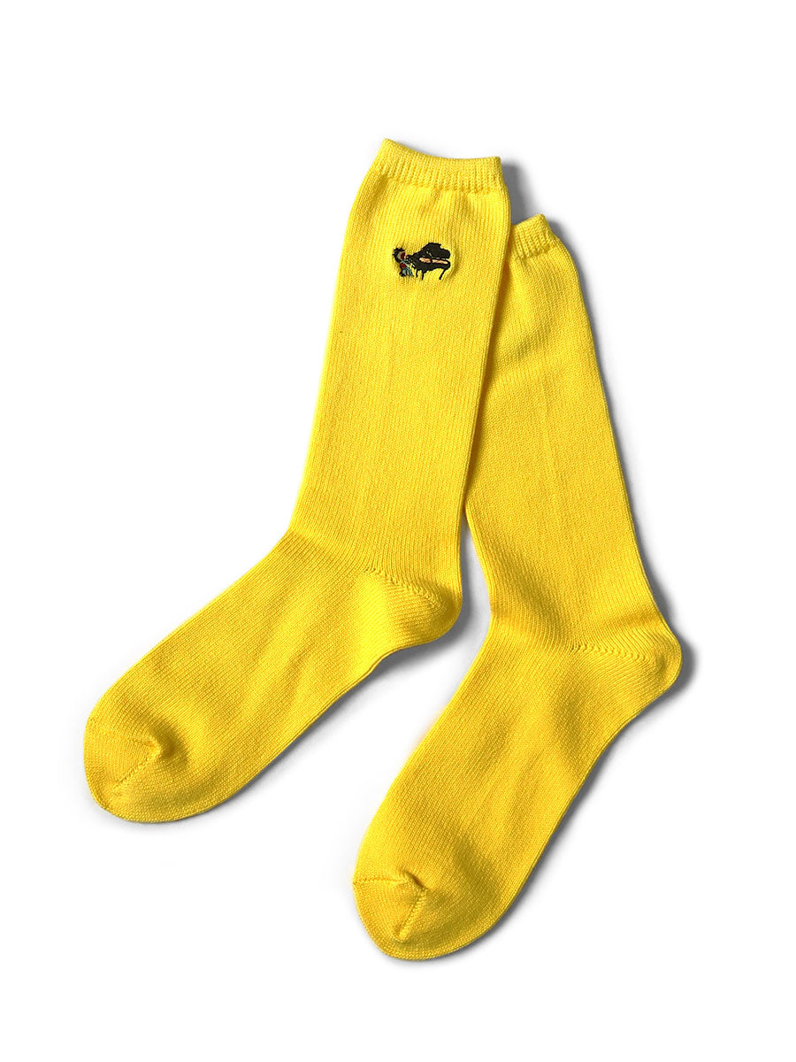 84 Piano Embroidered Socks