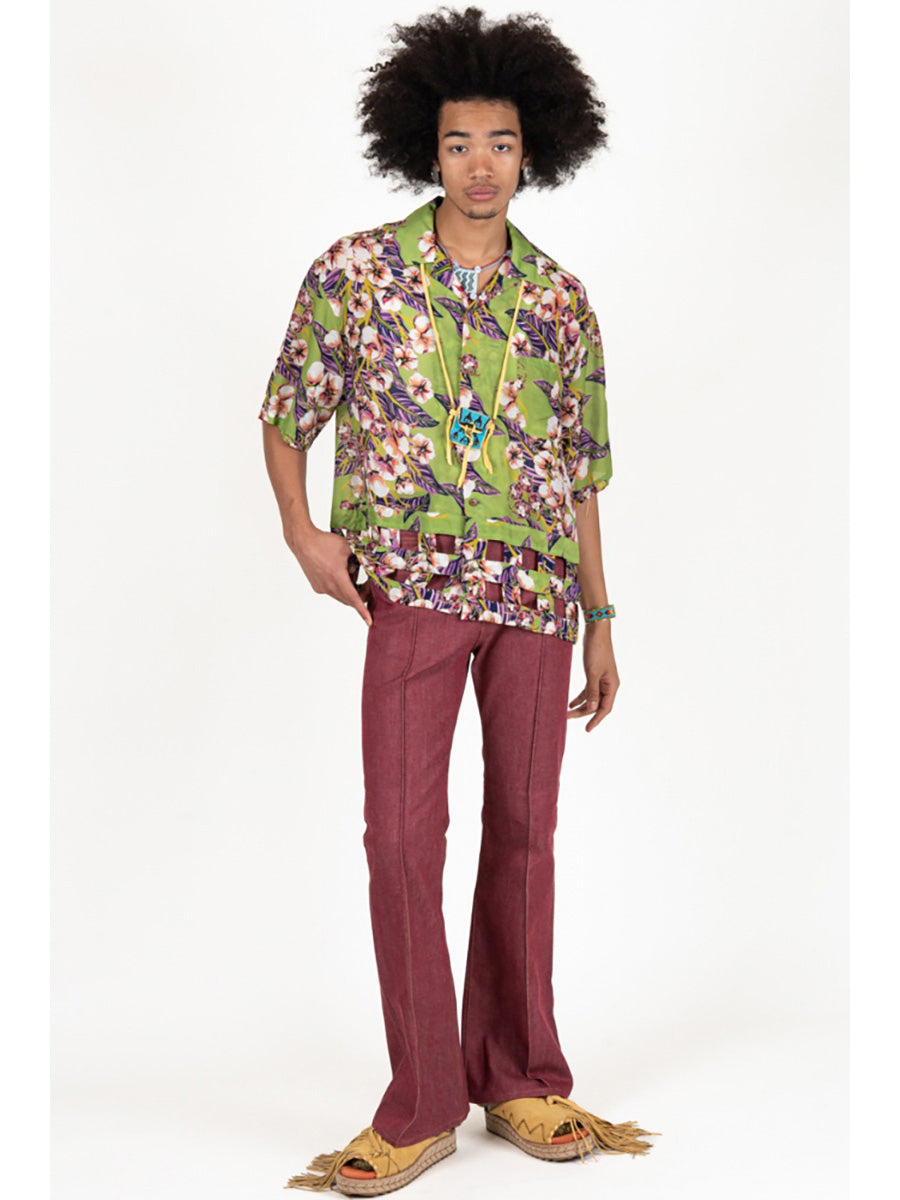 Silk Rayon Cotton Flower Pattern Windpe...