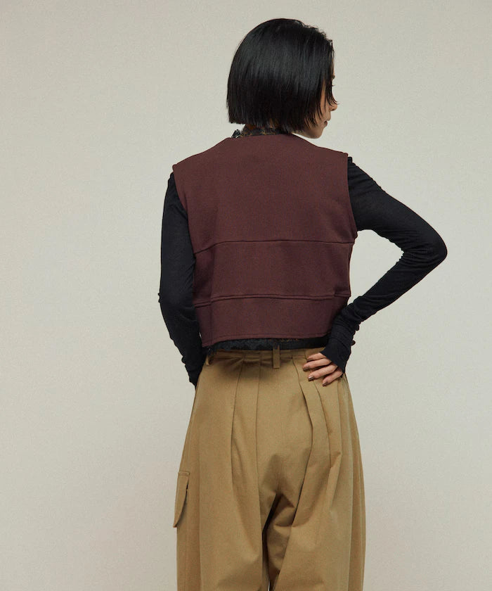 Organic Cotton Lace Sweat Vest / Lined Sweat