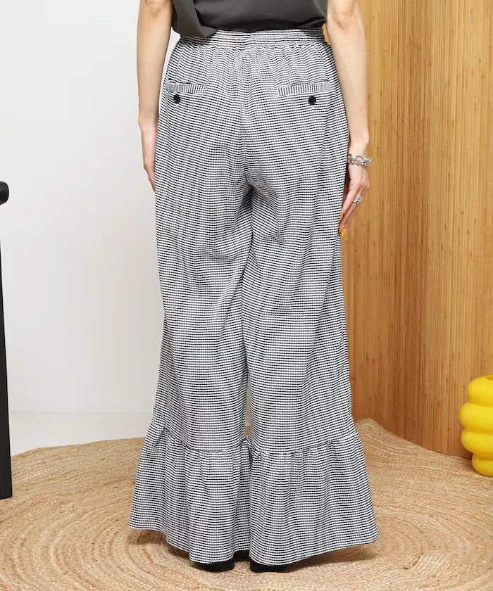 Wide Silhouette Tiered Check Easy Pants [Limited Edition]