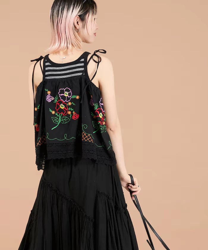 India Shoulder Ribbon Embroidered Remake Style Camisole