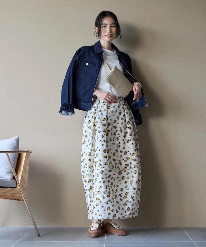 Flower Sheer Jacquard Cocoon Skirt