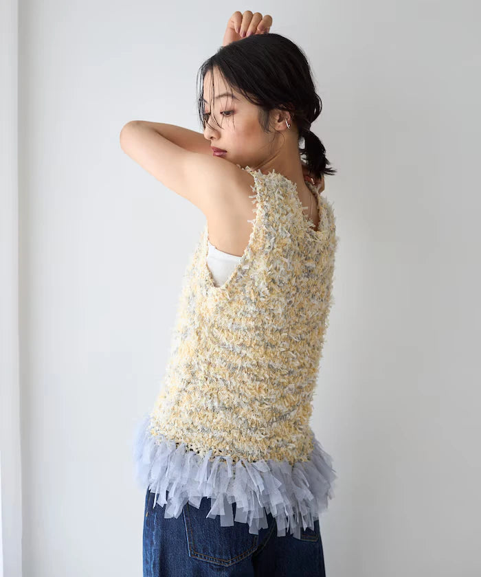 2WAY Fringe Hem Knit Vest