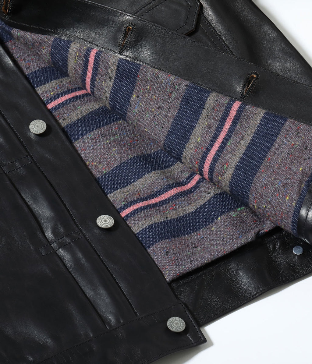 BLACK HORSEHIDE LEATHER JACKET 1953 MODEL