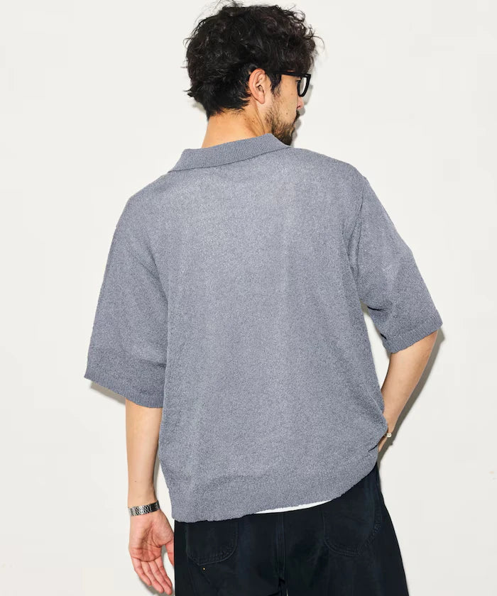 Dry Touch Boucle Yarn Knit Polo Shirt