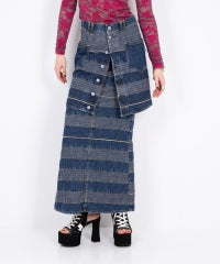 Scratch A-Line Denim Mini Skirt
