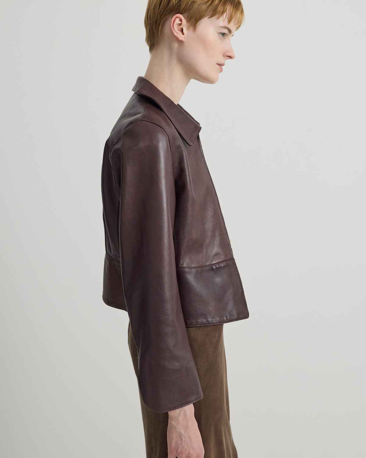ZIP UP LEATHER JACKET