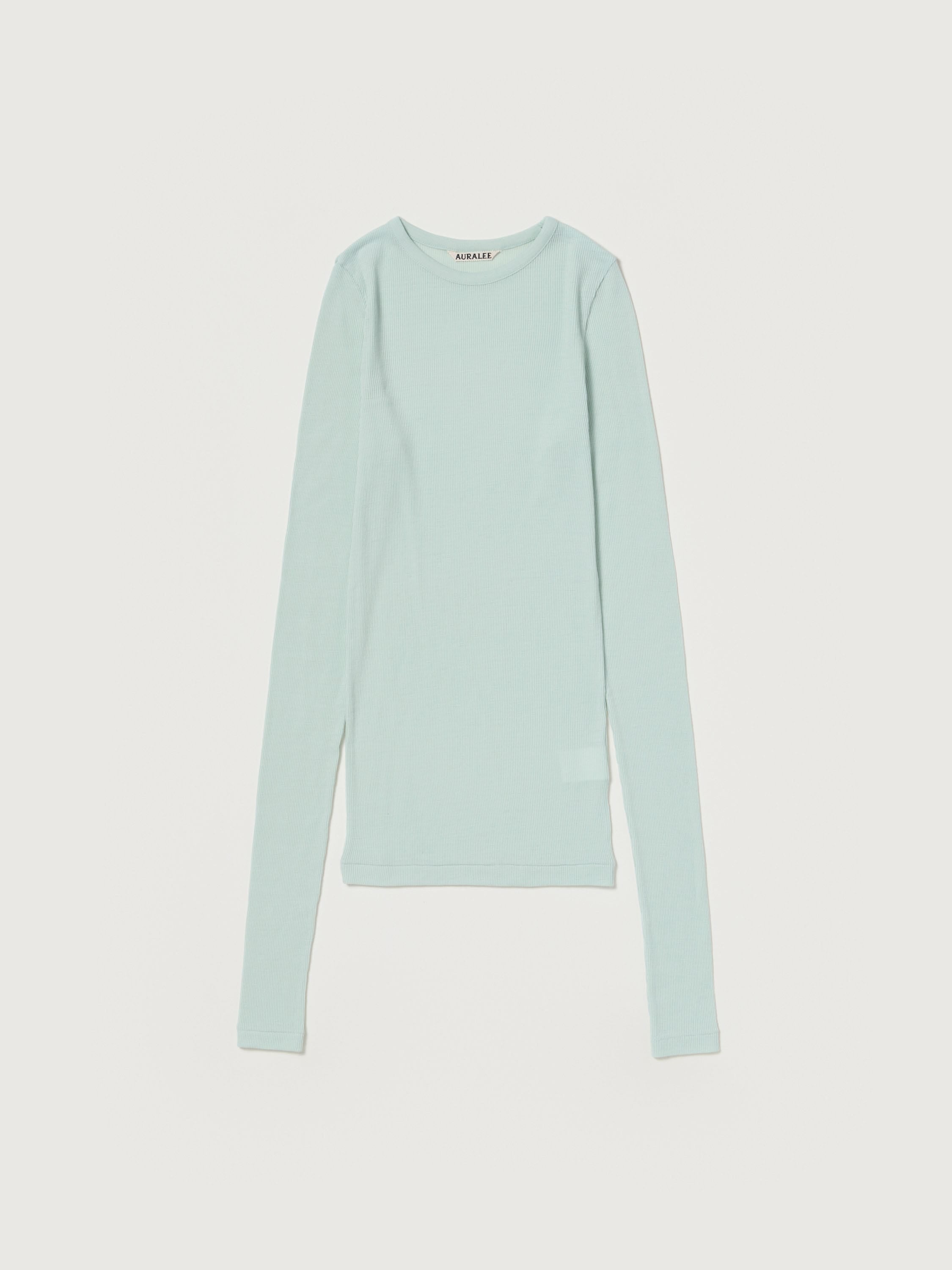 WOOL SILK SOFT RIB L/S TEE