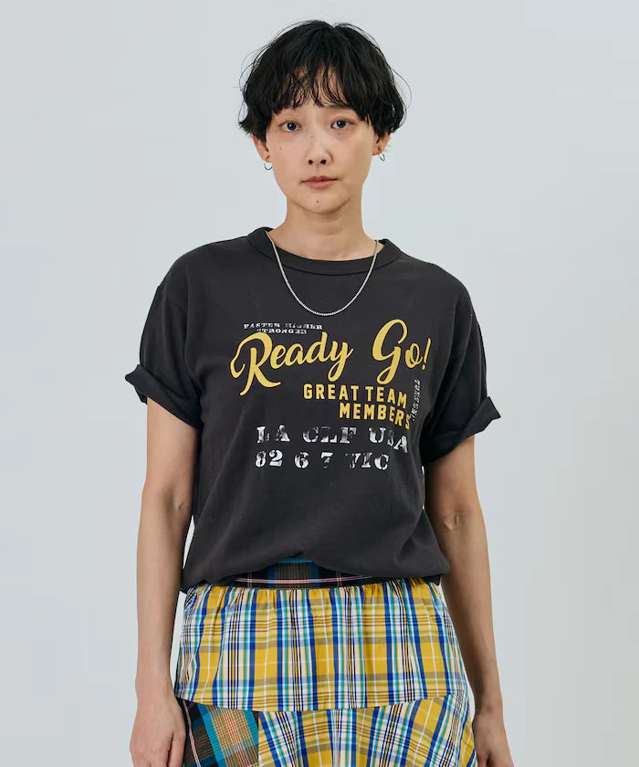 Vintage-Like Used Essence Print T-Shirt