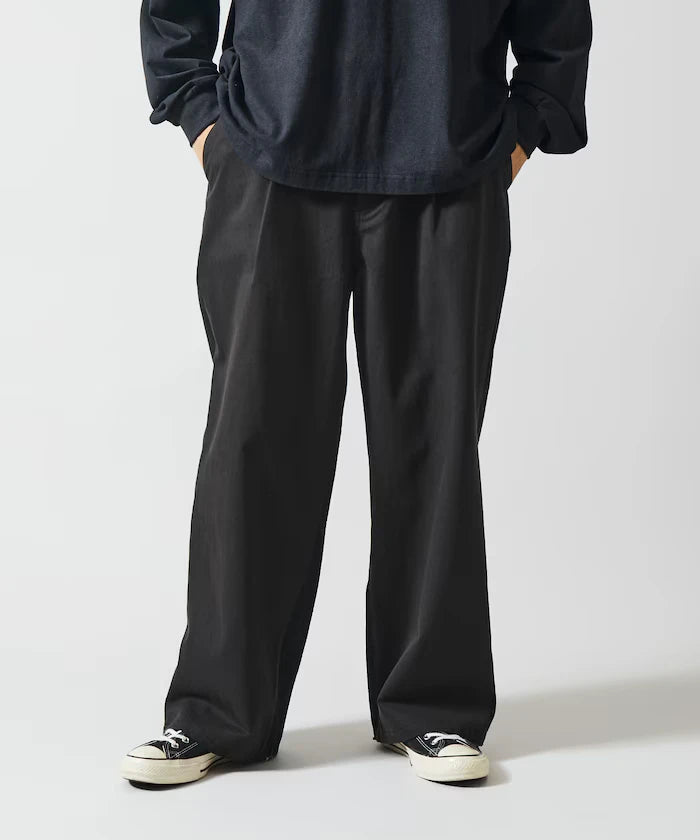 Chino Denim Docking Pants / Wide Straight Pants