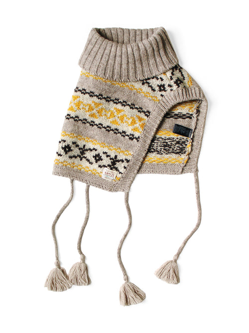 3G Yellowknife Fair Isle High Neck Bib Poncho