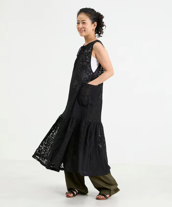2WAY Lace Tiered Sleeveless Dress
