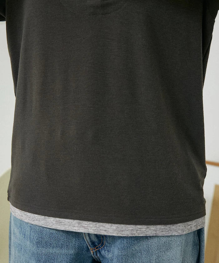 Layered-style Henley Neck T-shirt Limited Edition