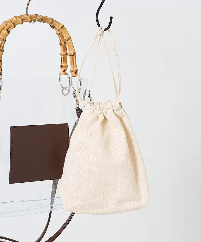 2way Bamboo Handle PVC Bag