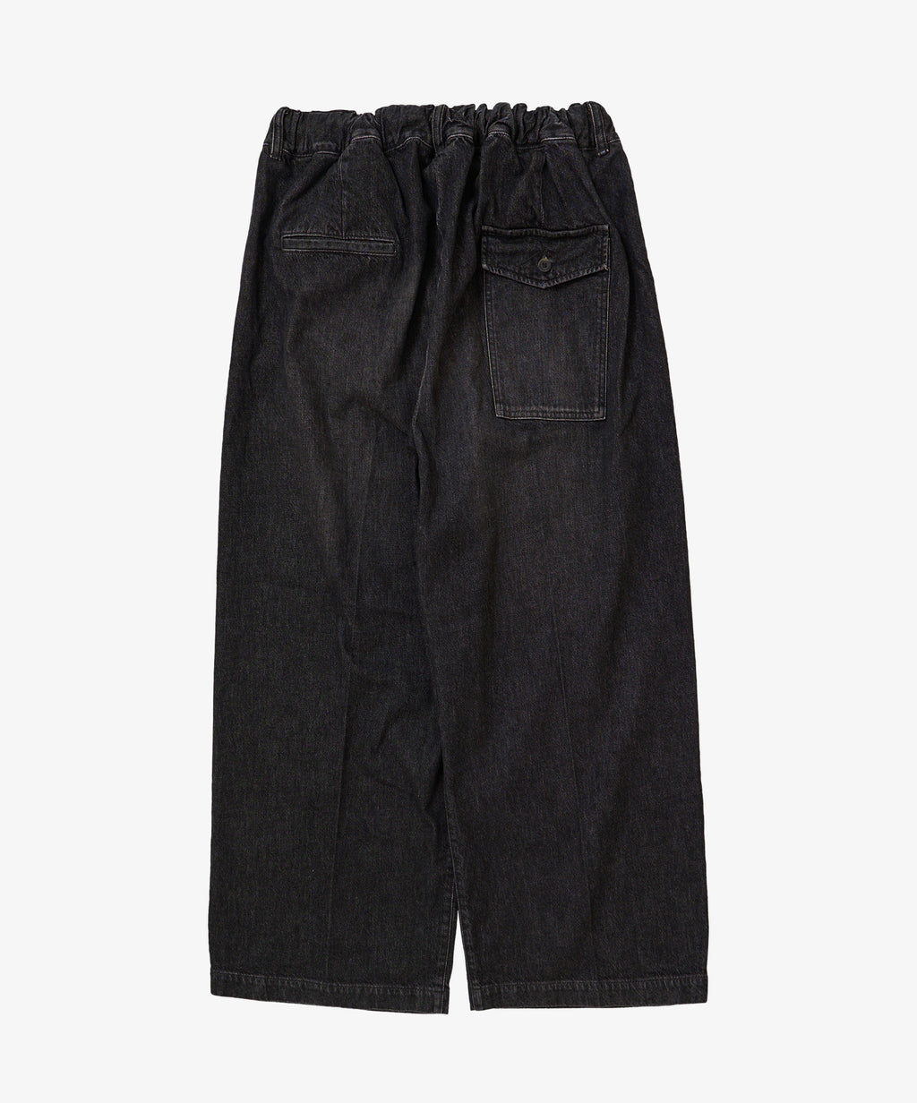 hakama pants black denim damaged