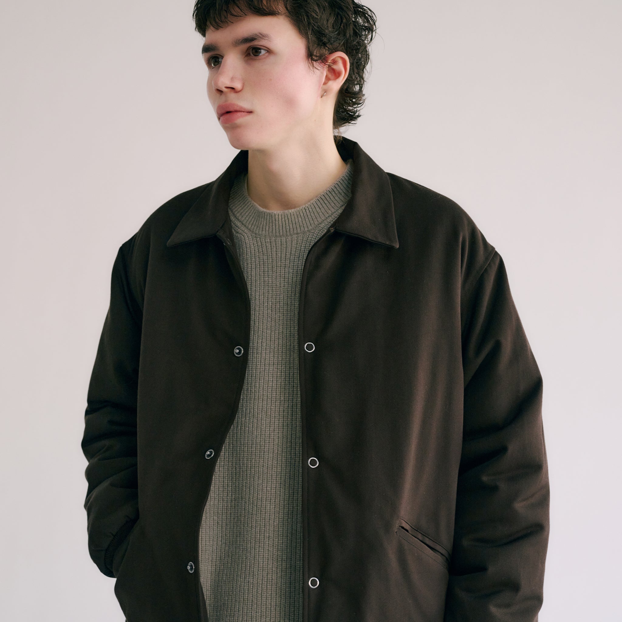 GL15367 / WOOL GABARDINE PADDING COACH JACKET