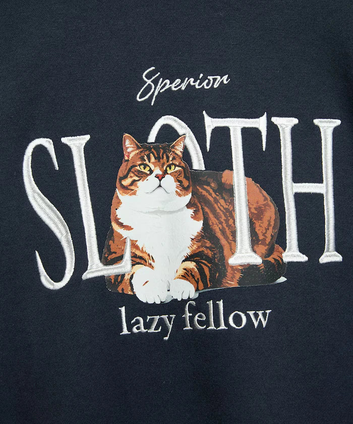 SLOTH Cat Fleece Lined Sweatshirt Limited Edition