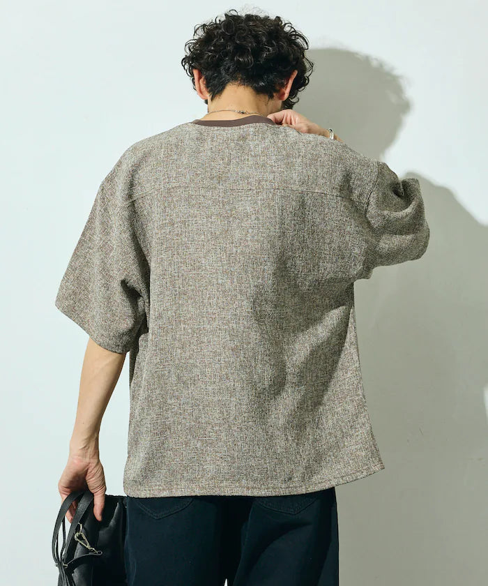 Dry Touch Summer Tweed Short Sleeve Crew Neck
