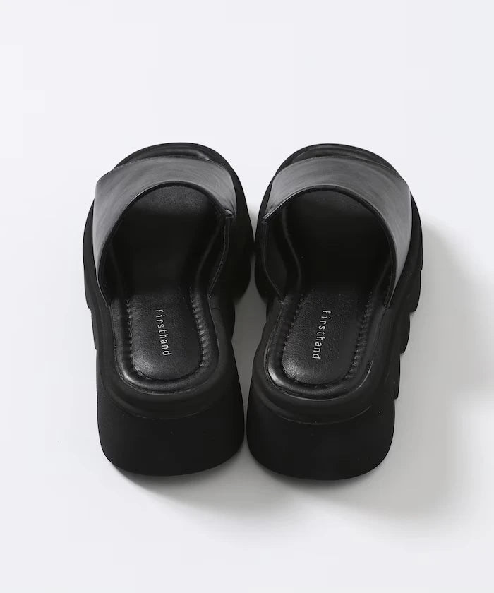Volume Curved Sole Leatherette Covered Sandal