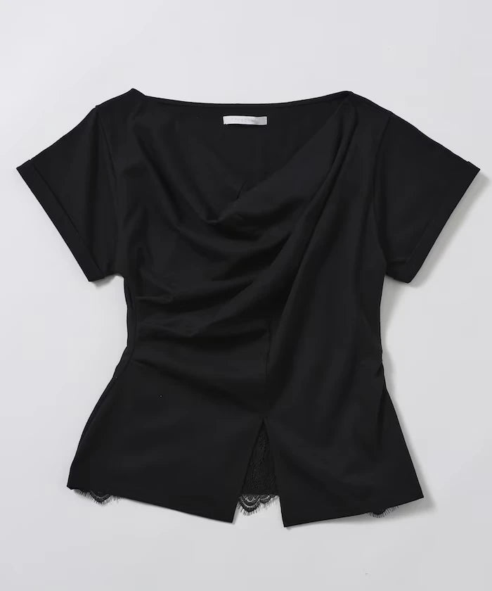 Lace Docking Draped Neck Top 【Limited Edition】