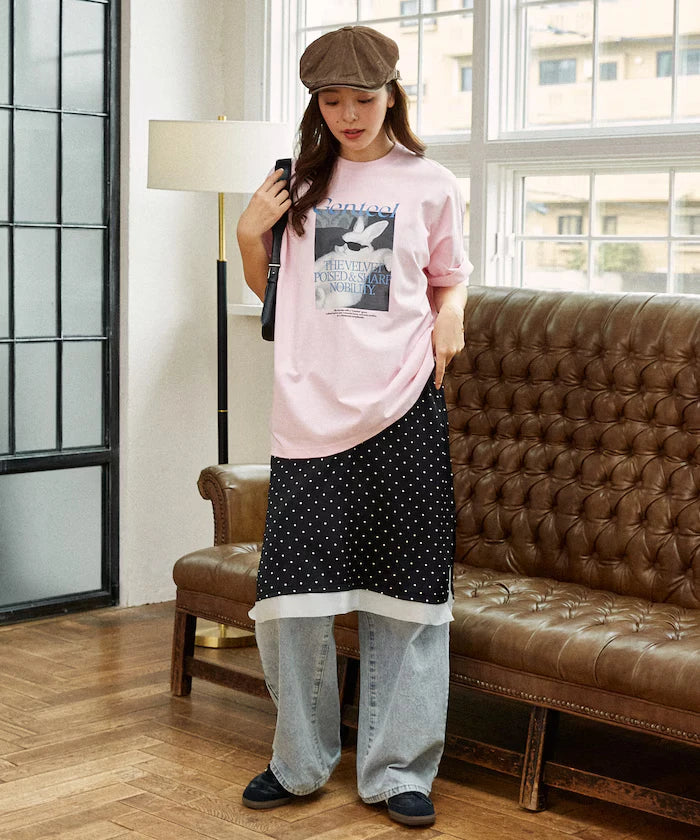<Functional Material> Genteel Rabbit Print T-Shirt Limited Edition