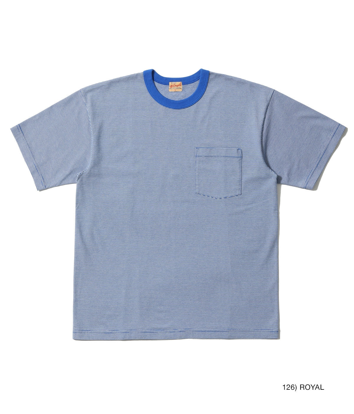 WHITESVILLE 30/2 FINE-LINED BORDER T-SHIRT