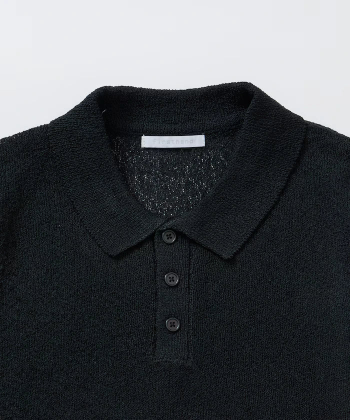 Dry Touch Boucle Yarn Knit Polo Shirt
