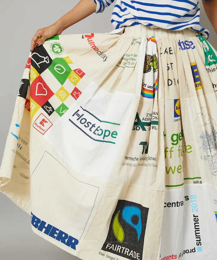 Vintage European Eco Bag Remake Skirt
